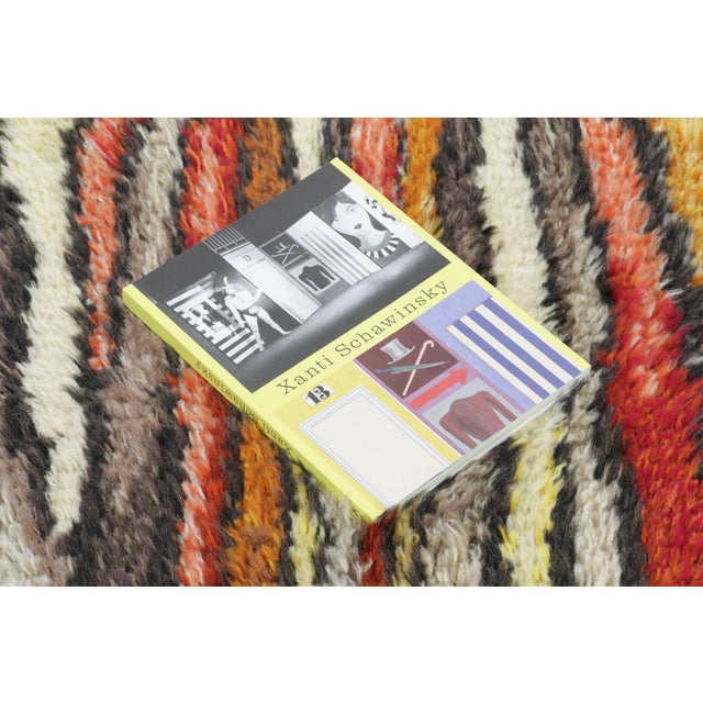 Orange Vintage Swedish Rya Runner With Red-Orange Vertical Stripes - Rug & Kilim For Sale - Image 8 of 8
