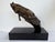 1980s Vintage Bronze Finish Reclining Panther Sculpture on Modernist Base For Sale - Image 5 of 10