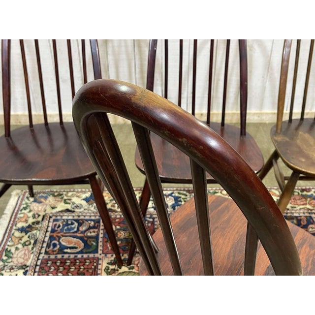 Brown Elm Chairs from Ercol, 1970s, Set of 4 For Sale - Image 8 of 11
