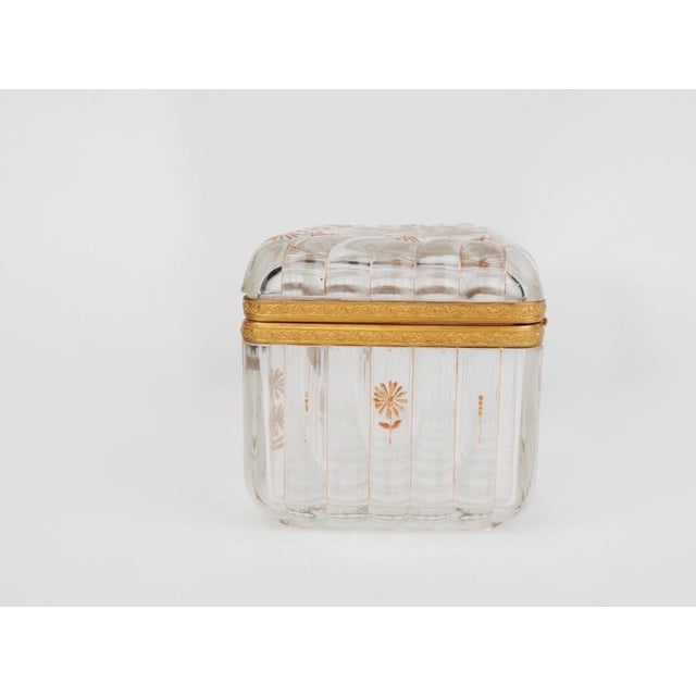 Bronze Pair of 19th Century French Baccarat Gilt Bronze & Crystal Boxes For Sale - Image 8 of 18
