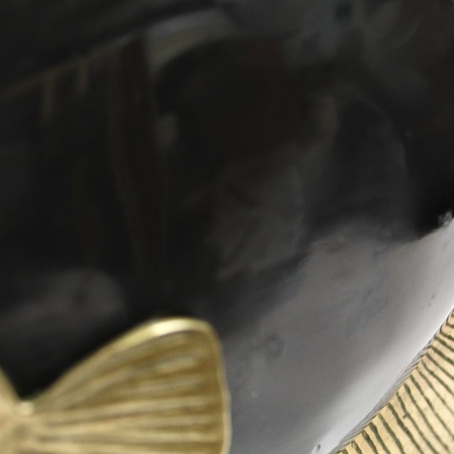 Rosenthal Netter 1970s Rosenthal Netter Brass Black Fish Sculpture For Sale - Image 4 of 7