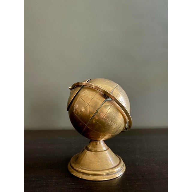Mid-Century Brass Globe Desk Object For Sale - Image 9 of 12