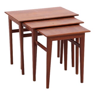 Vintage Danish Teak Nesting Tables, Set of 3 For Sale