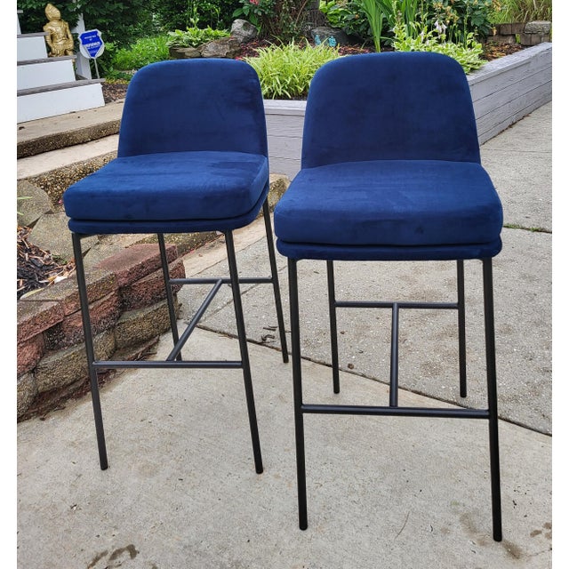 West Elm West Elm Jack Metal Frame Bar Stool - Set of 2 For Sale - Image 4 of 11