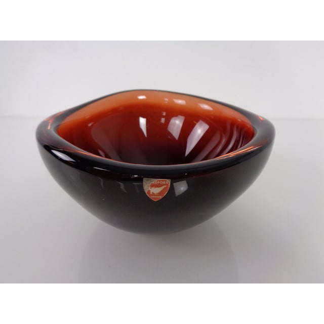 Swedish glass bowl from Orrefors from the 1960s. This piece has an attribution mark, I am sure that it is completely...