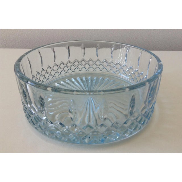 Glass Vintage C.1960's Soft Baby Blue Glass Lidded Keepsake With Pointed Finial Top For Sale - Image 7 of 8