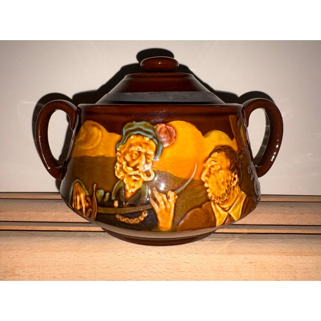 Vintage Kingsware Ceramic Sugar Bowl with Lid from Royal Doulton, 1950 For Sale - Image 10 of 10