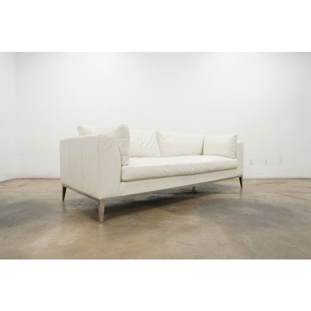 Martyn Lawrence Bullard Martyn Lawrence Bullard for Frontgate White Leather Sofa For Sale - Image 4 of 15