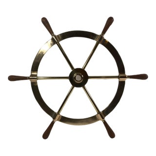 Six Spoke Solid Brass Yacht Wheel For Sale