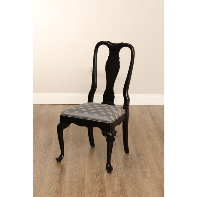 Century Furniture Ebonized Set of Six Queen Anne Style Dining Chairs For Sale - Image 13 of 18