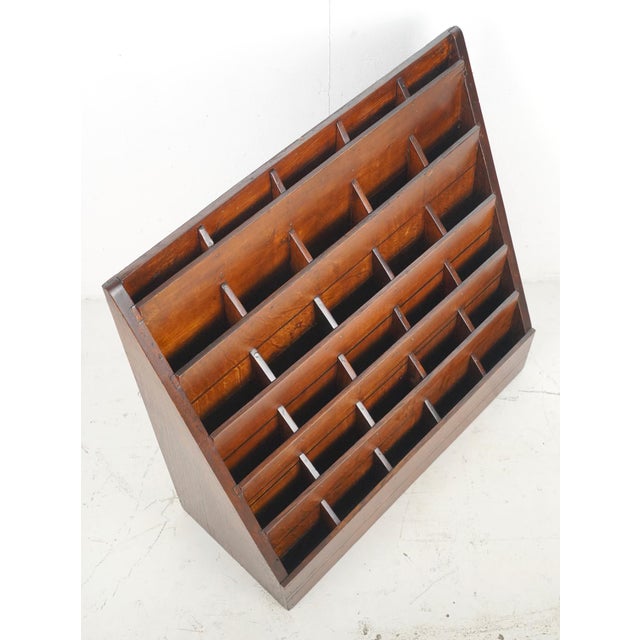 Traditional Antique Sloped Oak Letter Retail Display Rack For Sale - Image 3 of 8