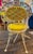 1960s Vintage 1960s 5-Piece White Cast Iron and Marble Patio Set With Bright Yellow, Vinyl Seat and Back Cushions For Sale - Image 5 of 10