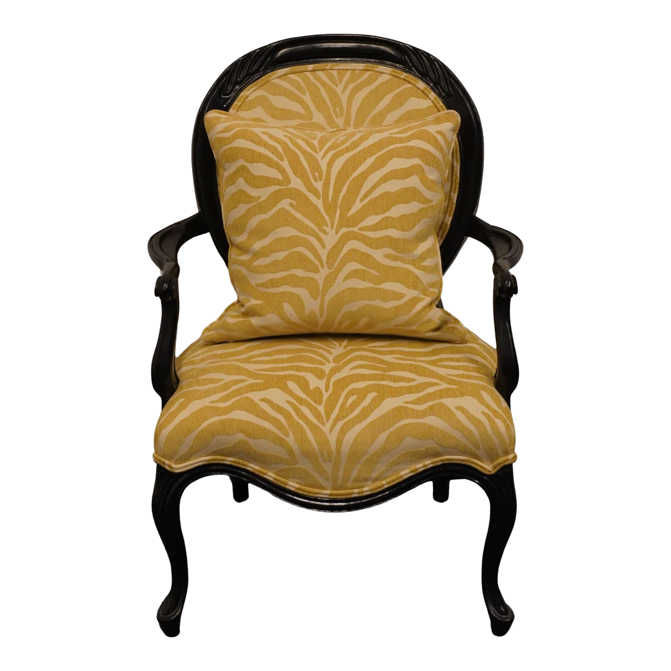 Ethan Allen Black Lacquered Contemporary French Provincial Accent