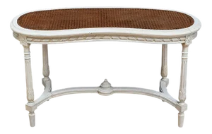 Louis XVI Style Painted Wooden Piano Bench, Late 19th Century