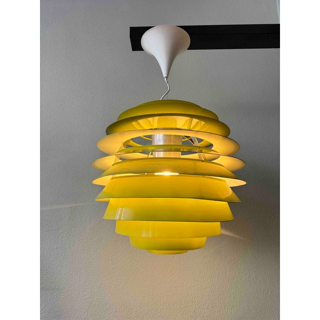 Metal Danish Olive Green PH Louvre Pendant Light by Poul Henningsen for Louis Poulsen, 1960s For Sale - Image 7 of 18