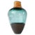 Green Blue and Brass Patina India Vase I by Pia Wüstenberg For Sale
