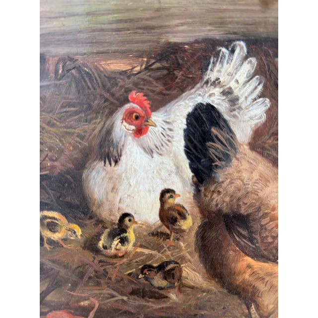 Framed Oil-on-Board Farmyard Scene in the Dusseldorf School Style, Circa Mid-Century For Sale - Image 13 of 16