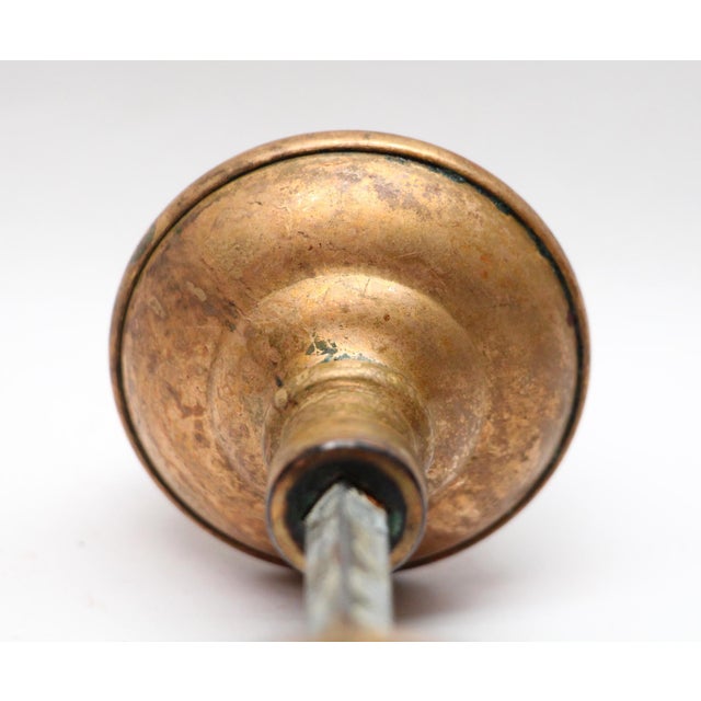 Early 20th Century Corbin Bronze Door Knobs With Coppery Brass Patina For Sale - Image 5 of 5