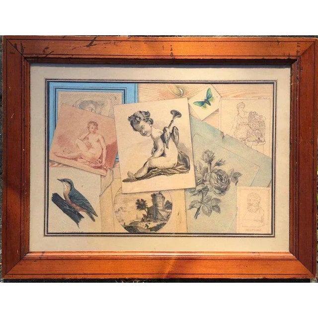 Traditional Early 19th Century French Empire Tromp L'Oeil Drawing Watercolor Grand Tour For Sale - Image 3 of 10