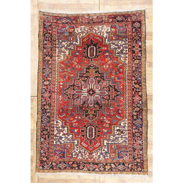 Antique Persian Heriz Rug, 07'03 X 10'06 For Sale - Image 10 of 10