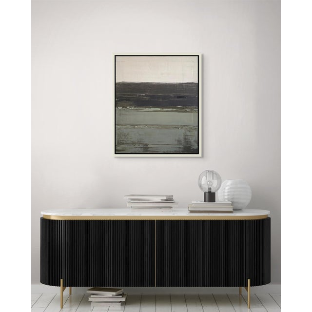 Framed Abstract Minimalist Seascape / Landscape Oil Painting / Neutral Color Palette / Color Field For Sale - Image 6 of 12