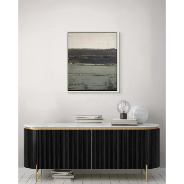 W 24" X H 28" Abstract Minimalist Seascape / Landscape Oil Painting / Neutral Color Palette / Color Field For Sale - Image 6 of 12