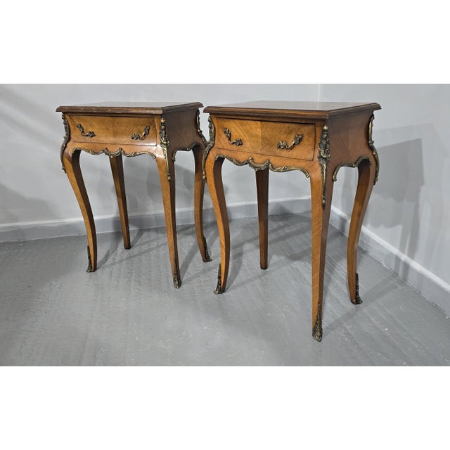 French Bedside Lamp Tables, 1920, Set of 2 For Sale - Image 4 of 14