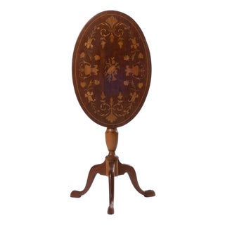 Early 20th Century Marquetry Inlaid Tilt-Top Table For Sale
