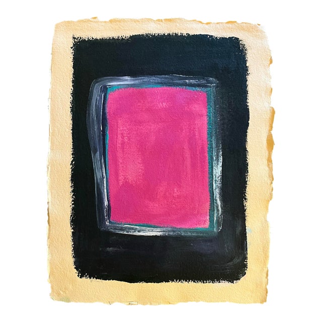 1991 Abstract, Expressionist Oil Painting on Handcrafted Paper For Sale