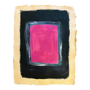 1991 Abstract, Expressionist Oil Painting on Handcrafted Paper