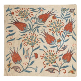 20"x20" All Silk Cushion Cover. Contemporary Lace Pillow. Embroidered Pillowcase For Sale