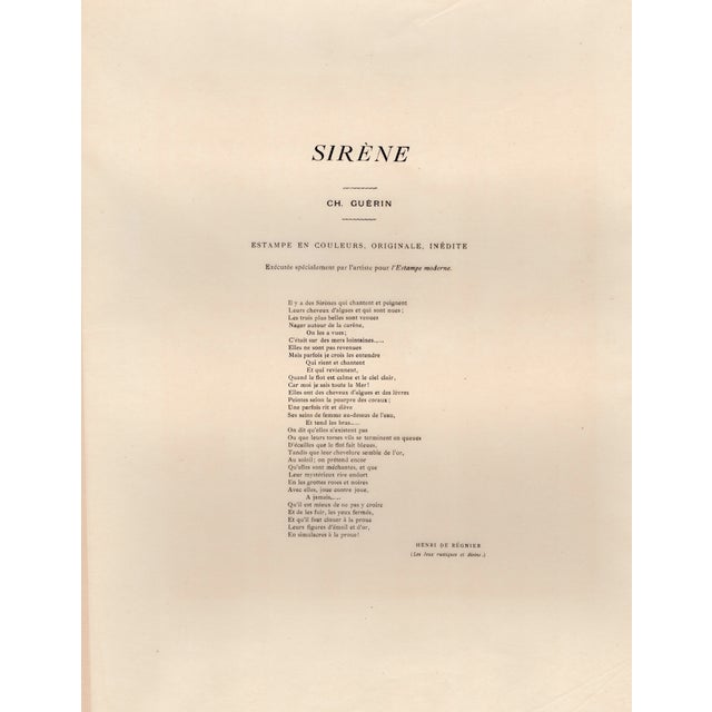 Charles Guérin, Sirène, 1899, Original Lithograph For Sale - Image 8 of 11