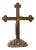 Contemporary Bronze Religious Cross with Trifold Extremities and Rocky Base For Sale