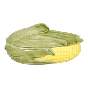 Corn King Style Ceramic Lidded Casserole Dish