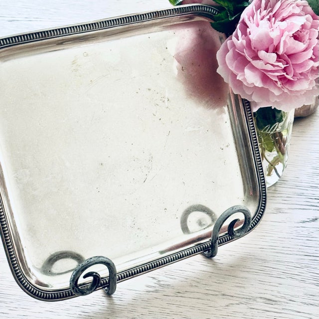 French Provincial French Argental Silver-Plated Platter Tray For Sale - Image 3 of 11