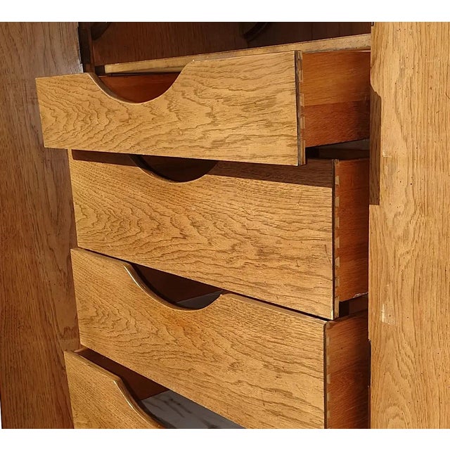 Thomasville Thomasville Spanish Colonial Hollywood Regency Style Mid Century Oak Armoire - Vintage 1960s For Sale - Image 4 of 11