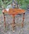 Antique Victorian Style Inlaid Oval Wooden Parlor Table With Turned Legs & Stretcher Base For Sale - Image 4 of 10