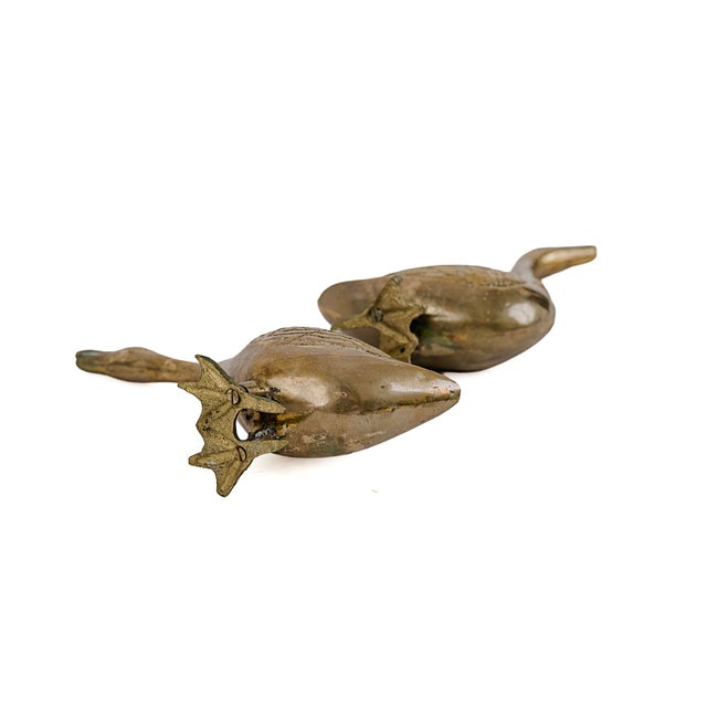 Vintage Mid-Century Modern Solid Brass Geese For Sale - Image 10 of 10