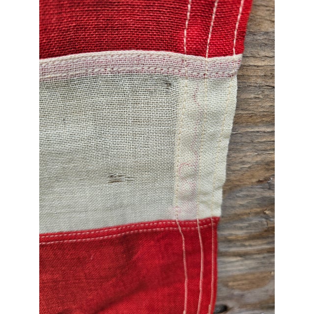 Vintage 48 Star American Flag Cotton Sewn Wwii Wwi & Korea Americana Banner 46 X 74 For Sale - Image 12 of 17