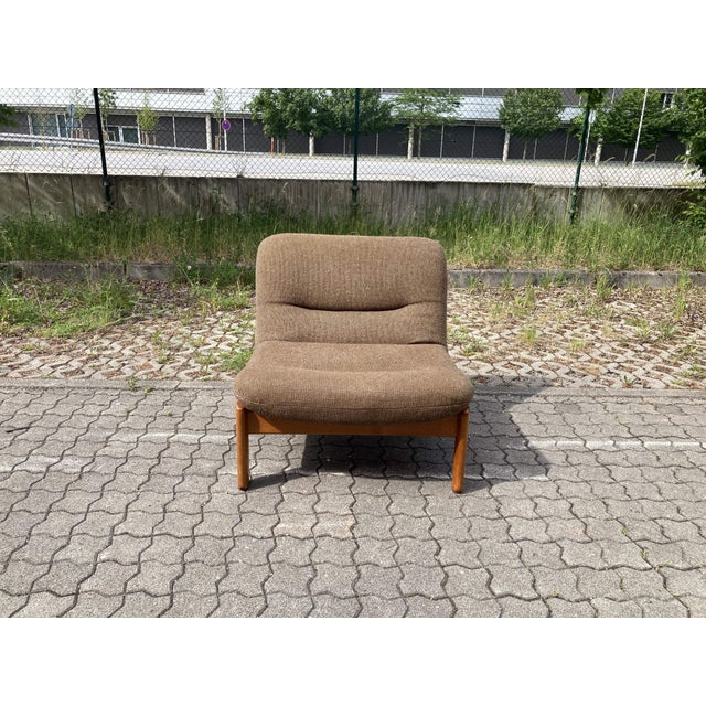 Wood Mid-Century Easy Chair in Teak-Stained Beech, 1970s For Sale - Image 7 of 9