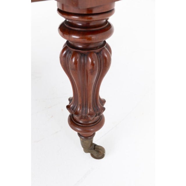 A large and impressive Victorian mahogany extending dining table of excellent quality and scale. The table is raised upon...