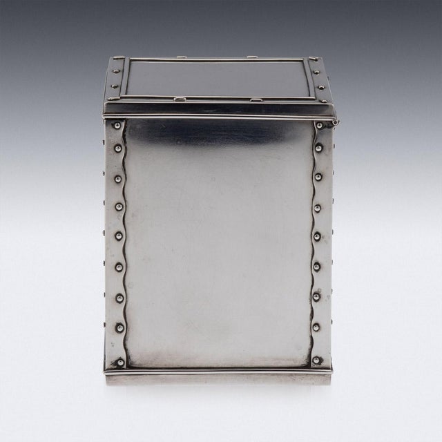 19th Century Indian Solid Silver Tea Chest Shaped Caddy for Hamilton & Co, 1860 For Sale - Image 3 of 14