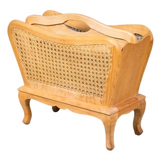 Magazine Rack in Oak and Cane, Denmark, 1960s For Sale