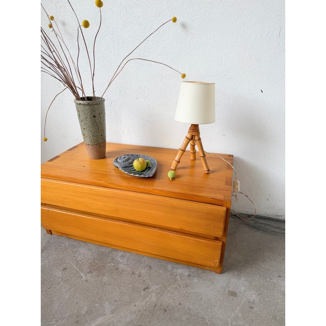 Ivory Vintage Rattan Table Lamp, 1960s For Sale - Image 8 of 18