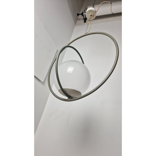 Rotatable Pendant Lamp in Burnished Brass and Glass Sphere by Pia Guidetti Crippa for Lumi, 1970s For Sale - Image 6 of 11