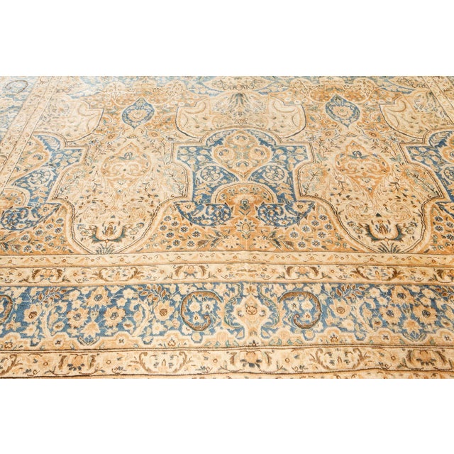 Authentic 1900s Persian Tabriz Handmade Wool Rug For Sale In New York - Image 6 of 7