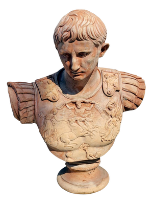 Bust of Caesar Octavian Augustus, Terracotta