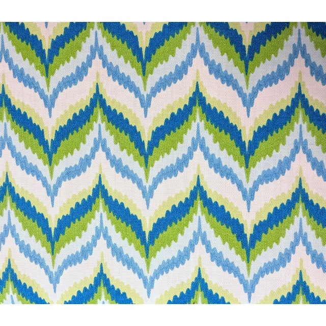 Mid-Century Modern Vintage Covington "Ascher" Flamestitch Cotton Fabric- 9.3 Yards For Sale - Image 3 of 7