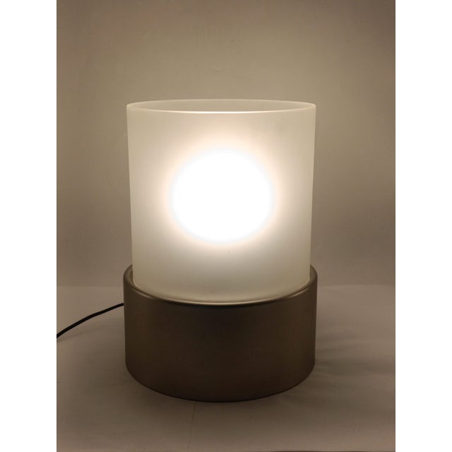 Metal Cylindrical Table Lamp with Diffused Light, Italy, 1970s For Sale - Image 7 of 8
