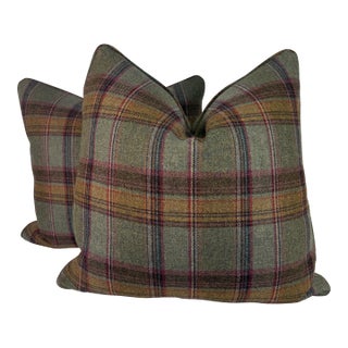 Ralph Lauren "Keighley Plaid" in Shetland 22" Pillows-a Pair For Sale